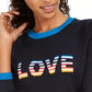 Suéter Tommy Hilfiger Rainbow Love Ringer Feminino Azul Tamanho X-G