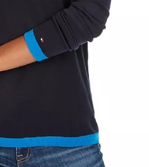 Suéter Tommy Hilfiger Rainbow Love Ringer Feminino Azul Tamanho X-G