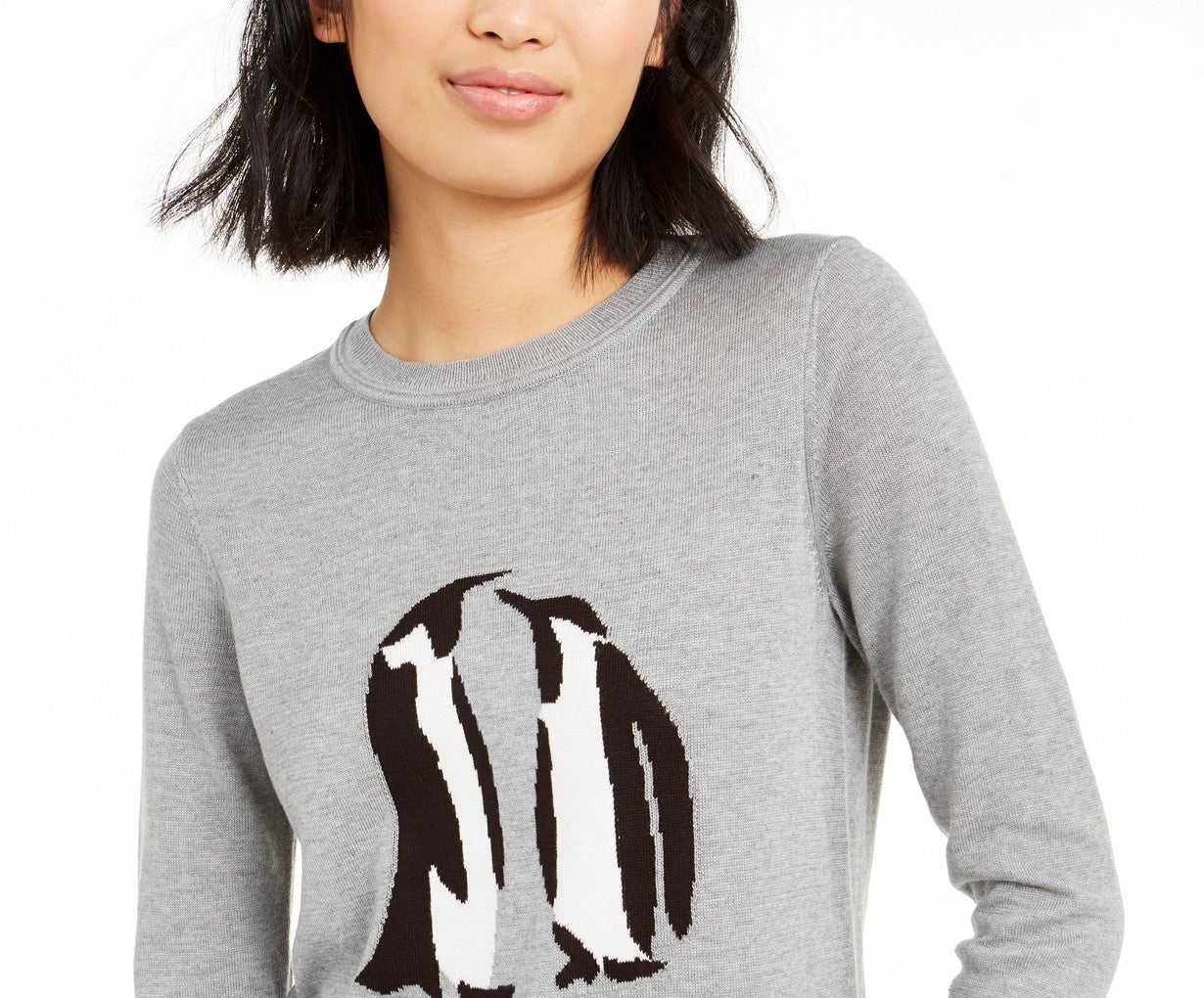 Suéter feminino Tommy Hilfiger Penguin cinza tamanho extra pequeno