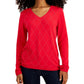 Suéter Tommy Hilfiger Feminino de Algodão Argyle com Tachas Vermelho Tamanho Grande
