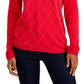 Suéter Tommy Hilfiger Feminino de Algodão Argyle com Tachas Vermelho Tamanho Grande