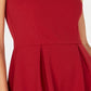 Vestido de festa curto sem mangas com decote em joia e flare, tamanho grande, vermelho, sem palavras