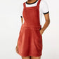 Saia feminina de veludo cotelê Rewash laranja tamanho grande