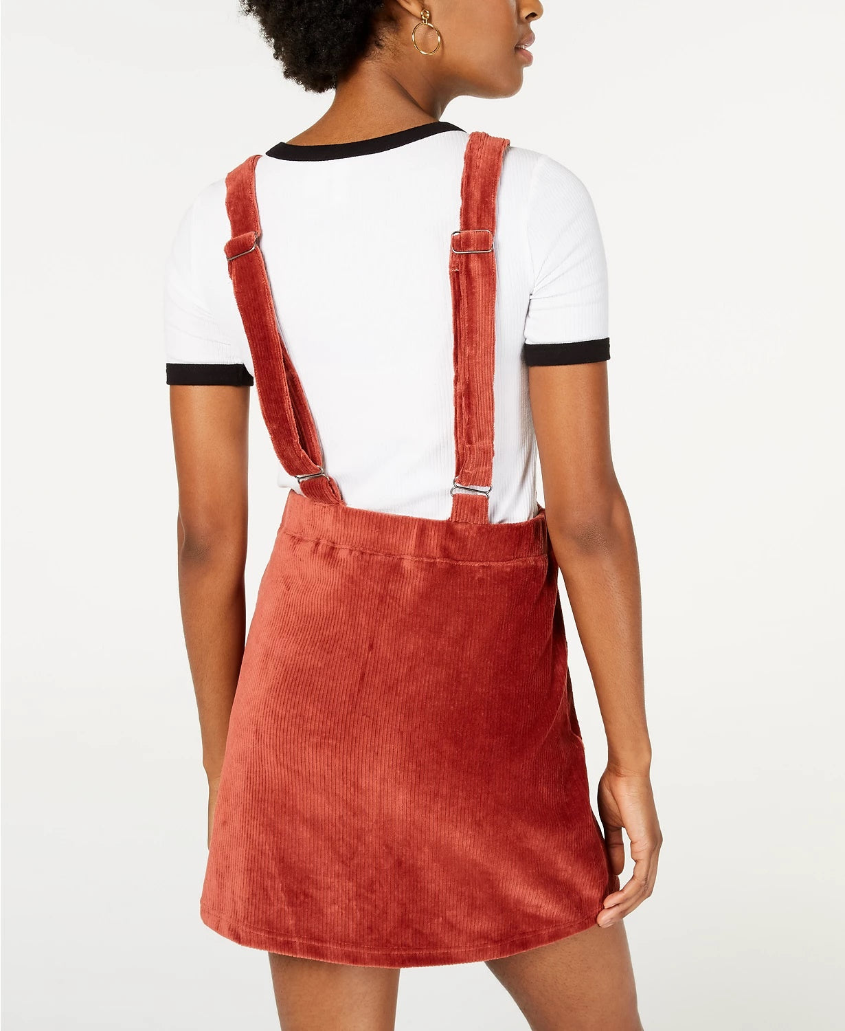 Saia feminina de veludo cotelê Rewash laranja tamanho grande