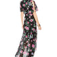 Vestido longo feminino Jessica Howard com estampa floral e efeito envelope, cor carvão, tamanho 16