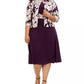 Vestido plus size com cintura franzida e jaqueta com estampa floral Jessica Howard feminino, roxo, tamanho 16W