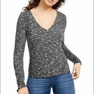 Blusa de malha canelada Crave Fame Juniors, preta, tamanho extra grande