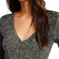 Blusa de malha canelada Crave Fame Juniors, preta, tamanho extra grande