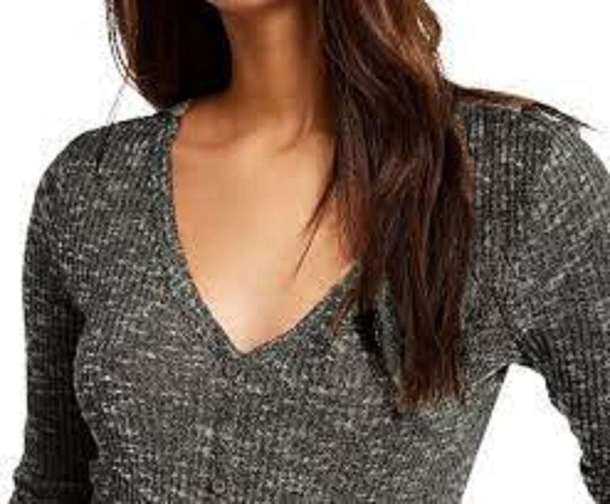 Blusa de malha canelada Crave Fame Juniors, preta, tamanho extra grande