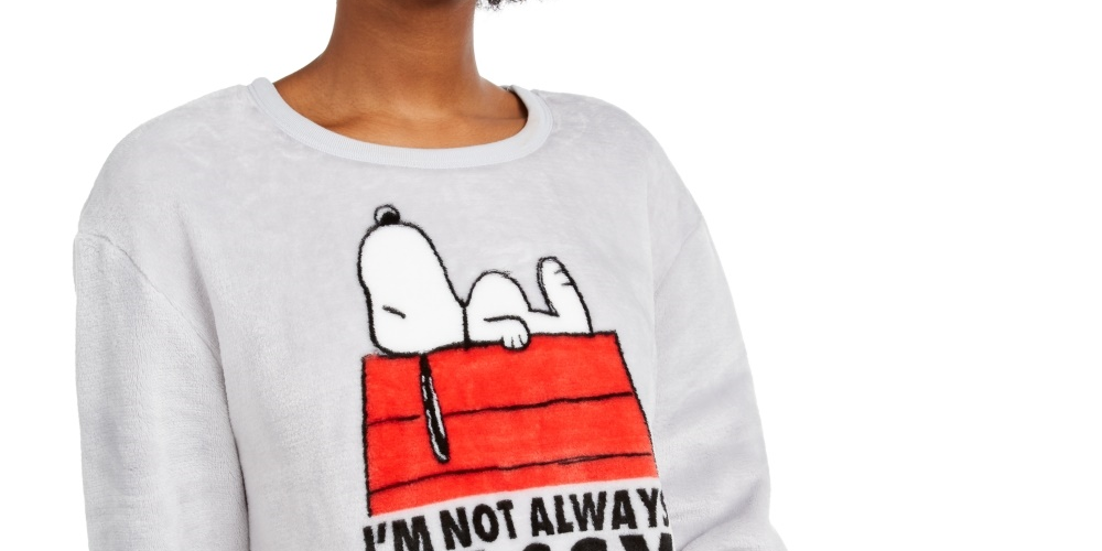 Moletom de pelúcia Snoopy Peanuts Junior, cinza, tamanho pequeno