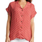 Camisa feminina com estampa de bolinhas Alisha da Silver Jeans Co, vermelha escura, tamanho grande