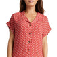 Camisa feminina com estampa de bolinhas Alisha da Silver Jeans Co, vermelha escura, tamanho grande