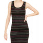 Vestido suéter listrado metálico Derek Heart Juniors marrom tamanho extragrande
