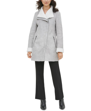 Casaco Calvin Klein Feminino Faux-Shearling Prata Tamanho Médio