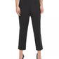 Calça feminina Calvin Klein reta, tamanho médio, preta