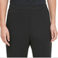 Calça feminina Calvin Klein reta, tamanho médio, preta