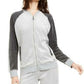 Jaqueta Calvin Klein Feminina Colorblocked Velour com Zíper Cinza Tamanho Médio