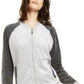Jaqueta Calvin Klein Feminina Colorblocked Velour com Zíper Cinza Tamanho Médio