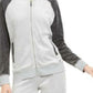 Jaqueta Calvin Klein Feminina Colorblocked Velour com Zíper Cinza Tamanho Médio
