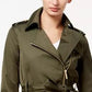 Michael Kors Casaco Feminino com Cinto Verde Tamanho Grande