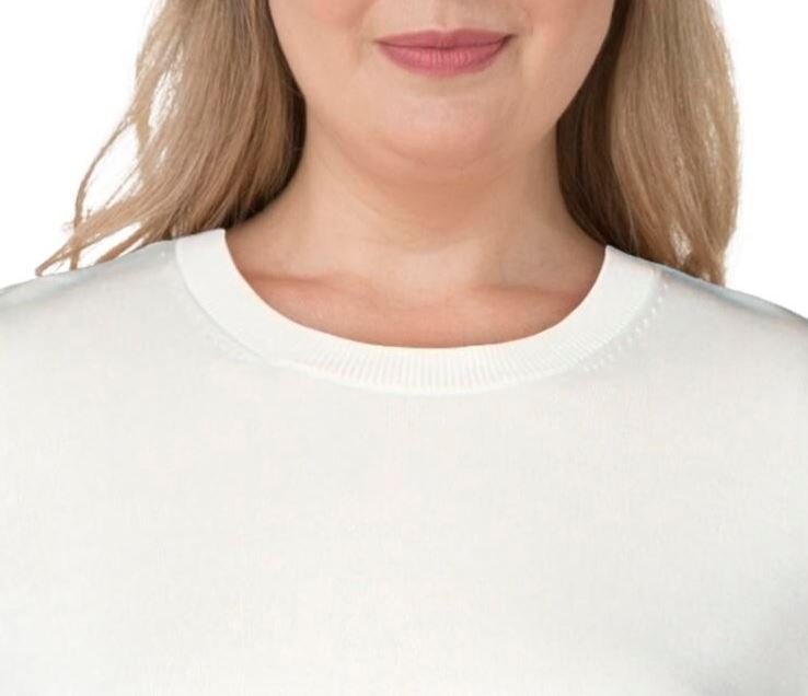 Suéter feminino Michael Kors com bainha de pressão, branco, tamanho grande