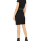 Vestido de coquetel curto com decote em joia e manga curta Michael Kors feminino, preto, tamanho grande