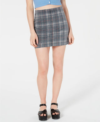 Minissaia jeans estampada Tinseltown Junior's preta tamanho 5