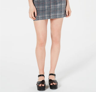 Minissaia jeans estampada Tinseltown Junior's preta tamanho 5