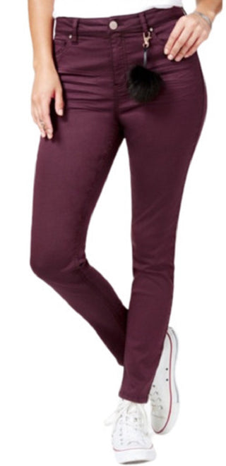 Calça jeans skinny colorida de cintura alta e bainha crua Tinseltown Juniors, roxo escuro, tamanho 7