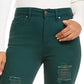 Calça jeans skinny desgastada Tinseltown Juniors, verde-escuro, tamanho 3