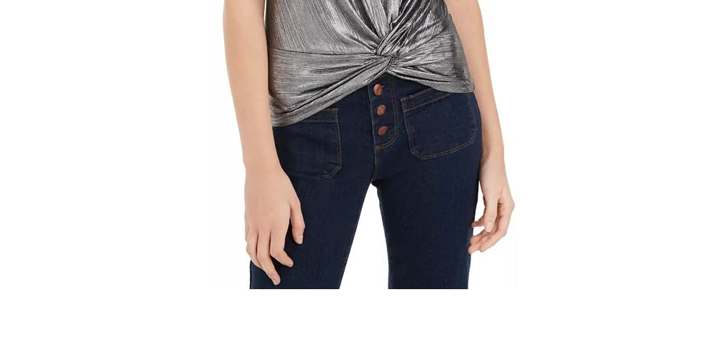 Top frontal com torção metálica Love Fire Junior, tamanho grande, prateado