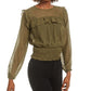 Love Fire Blusa lisa feminina verde tamanho extragrande