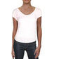 Camiseta feminina franzida com manga curta e gola redonda Free People, rosa, tamanho médio
