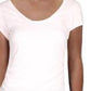 Camiseta feminina franzida com manga curta e gola redonda Free People, rosa, tamanho médio