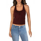 Lucky Brand Halter Crop Cami Feminino Vermelho Escuro Tamanho P