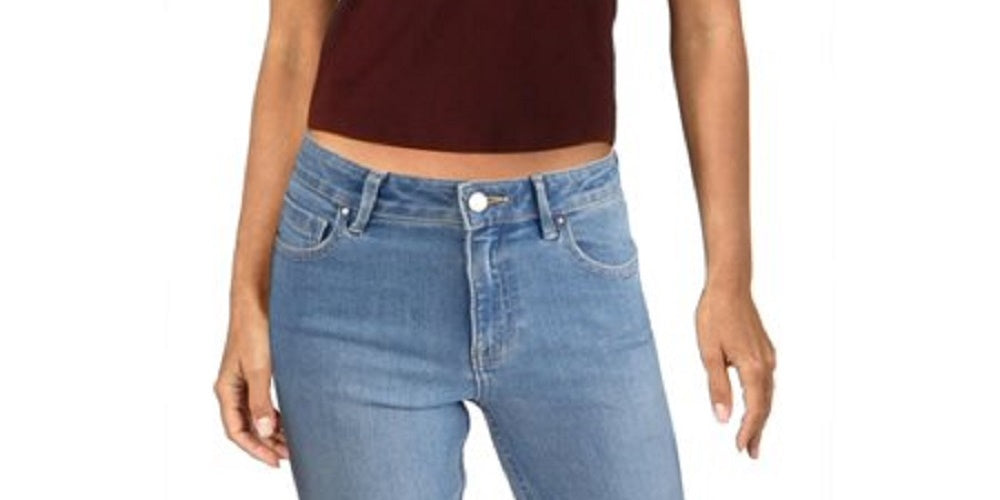 Lucky Brand Halter Crop Cami Feminino Vermelho Escuro Tamanho P