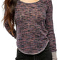 Camisa de malha feminina Free People Spaced Out, azul marinho, tamanho X-S