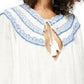 Vestido Boho Neutro Bordado Erin Mini Marrom Free People Feminino Tamanho Natural Pequeno