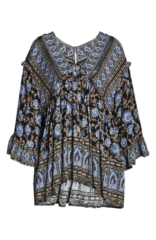 Free PeopleWomen's Moonlight Dance Impresso Preto Tamanho Médio