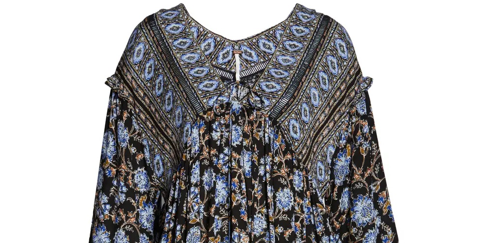 Free PeopleWomen's Moonlight Dance Impresso Preto Tamanho Médio