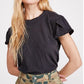 Camiseta Latte Feminina Free People Preta Tamanho Grande