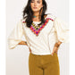 Blusa feminina Hand Me Down da Free People, branca, tamanho pequeno