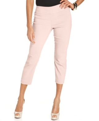 Calça capri feminina Alfani Petite Tummy-Control Pull-On, rosa, tamanho 12P