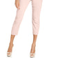 Calça capri feminina Alfani Petite Tummy-Control Pull-On, rosa, tamanho 12P