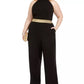 Macacão feminino Teeze Me Trendy Plus com faixa na cintura e alças finas, preto, tamanho 14