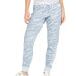 Calça jogger feminina Calvin Klein Performance com estampa de zebra e fleece, azul, tamanho grande