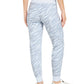 Calça jogger feminina Calvin Klein Performance com estampa de zebra e fleece, azul, tamanho grande