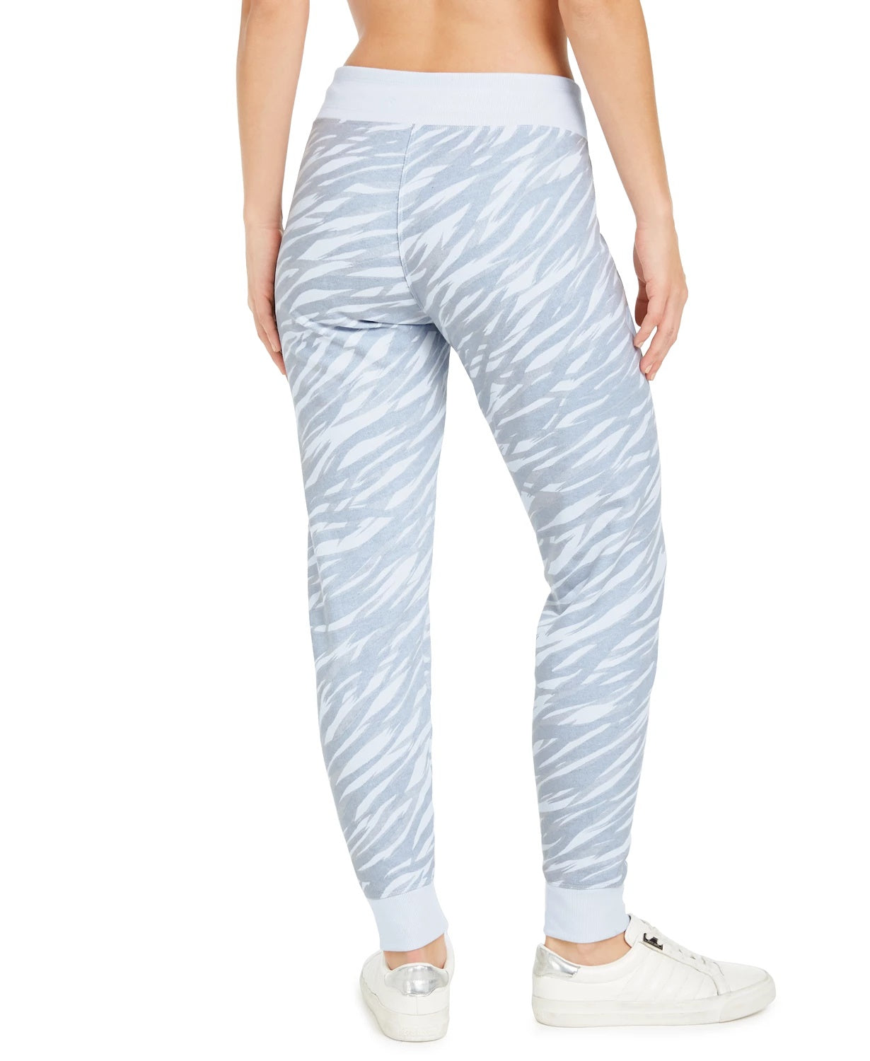 Calça jogger feminina Calvin Klein Performance com estampa de zebra e fleece, azul, tamanho grande