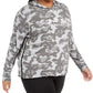 Calvin Klein Performance Moletom com capuz feminino plus size com estampa camuflada e logotipo, cor carvão, tamanho 1X