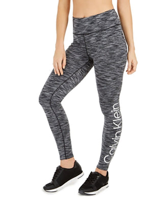 Calça legging feminina Calvin Klein Cold Gear com forro de lã e cintura alta, cinza, tamanho grande